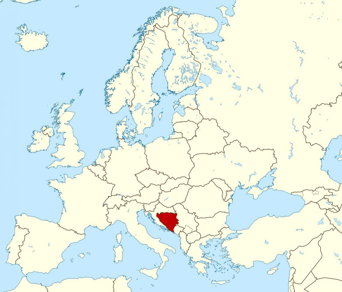 Bosnia dan Herzegovina pada peta dunia