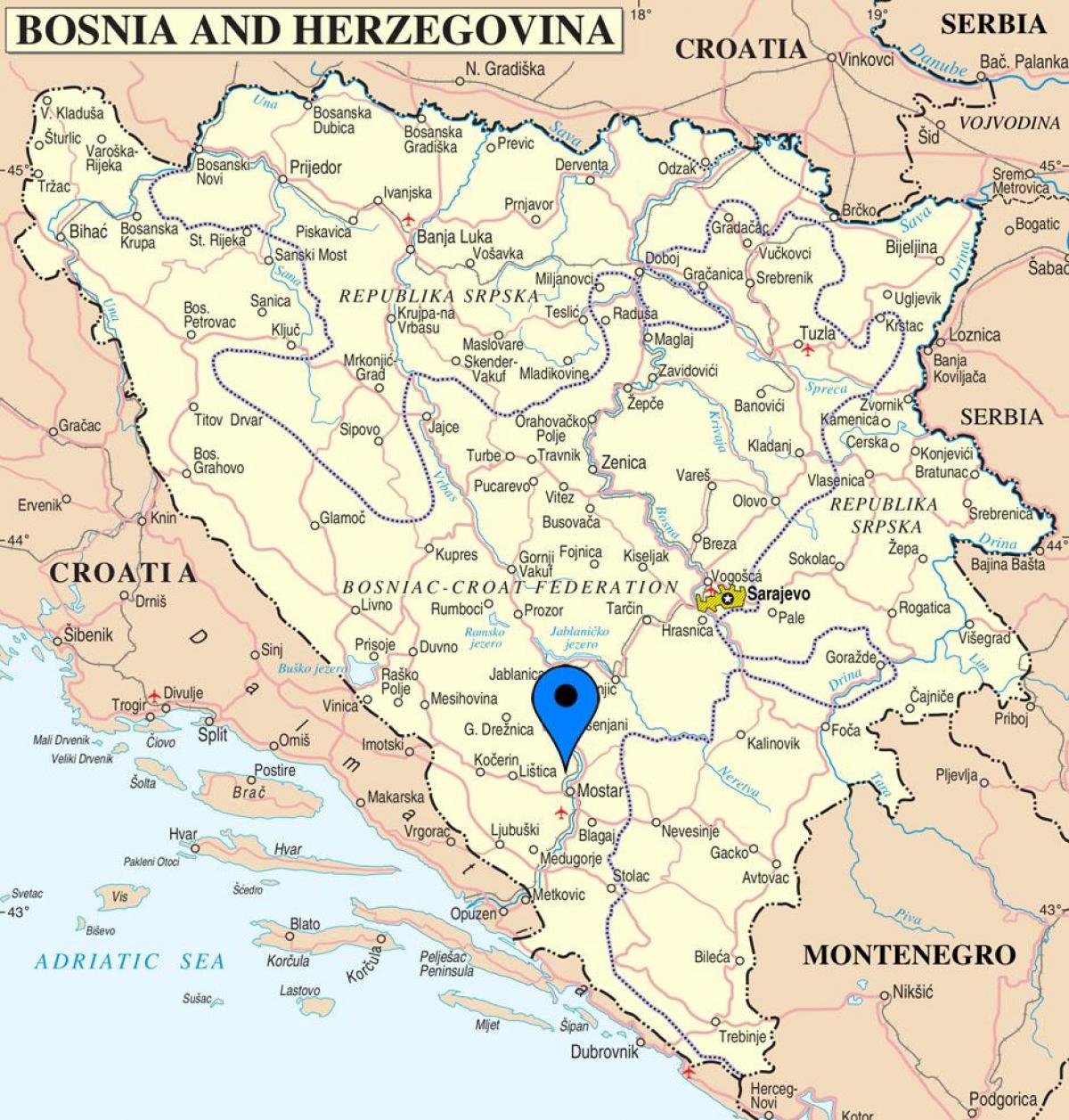 peta dari mostar-Bosnia Herzegovina