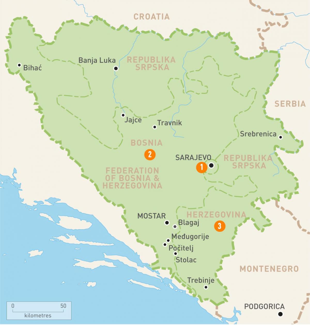 Peta dari sarajevo Bosnia